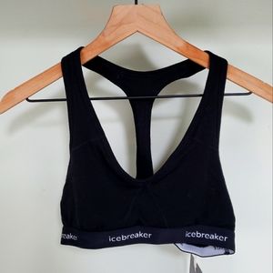 Icebreaker Merino Wool Sports Bra - Black Women's Large